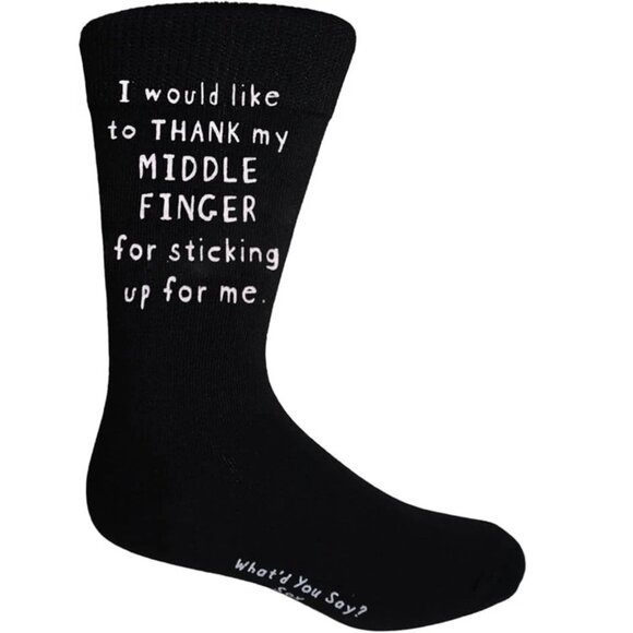 Foozys What'd You Say? Unisex Novelty Crew Socks I would like to THANK my #117 - Picture 1 of 8